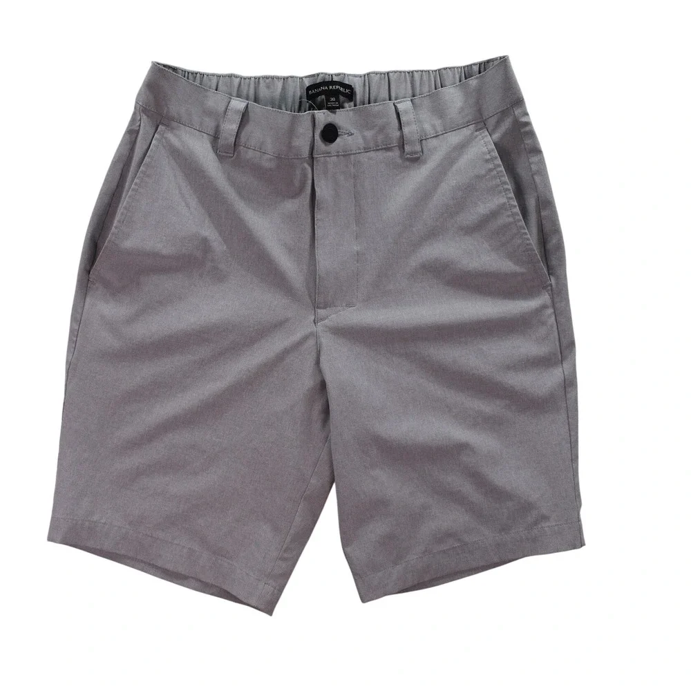 Banana Republic Core Temp Mens Gray Stretch Elastic Waist Shorts Size 30